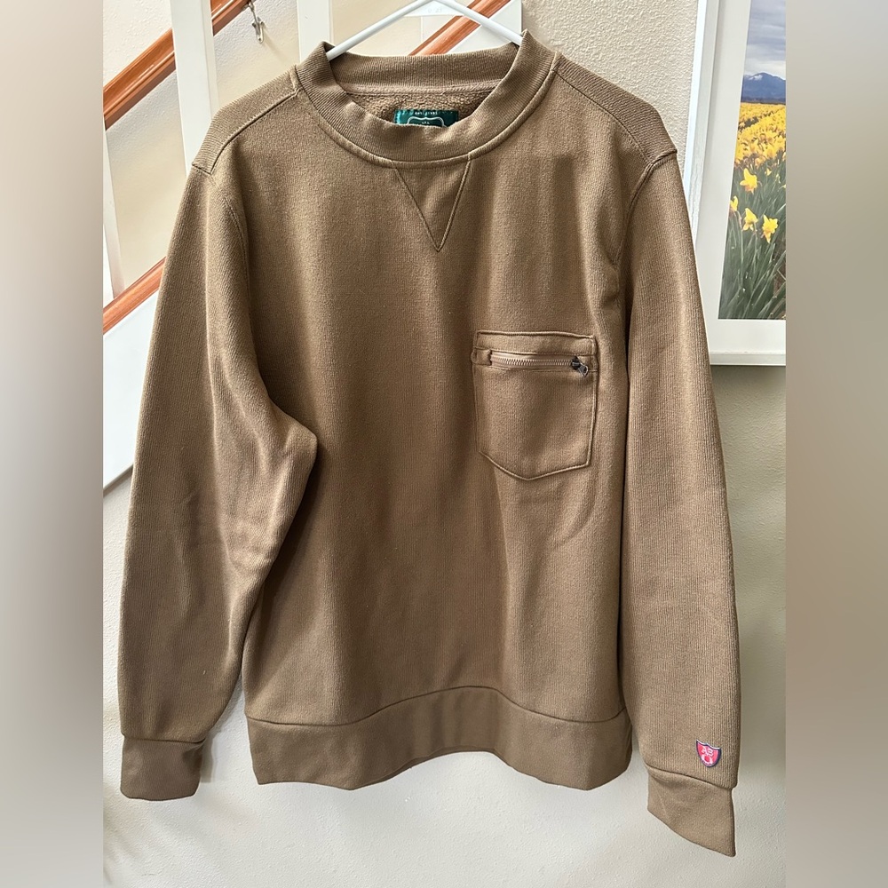 Arthur Beale Men's Brown Sweater with Pocket in Large